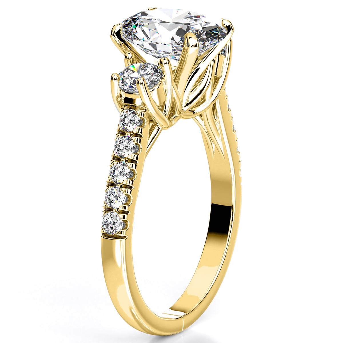 Primrose Oval Moissanite Engagement Ring yellowgold