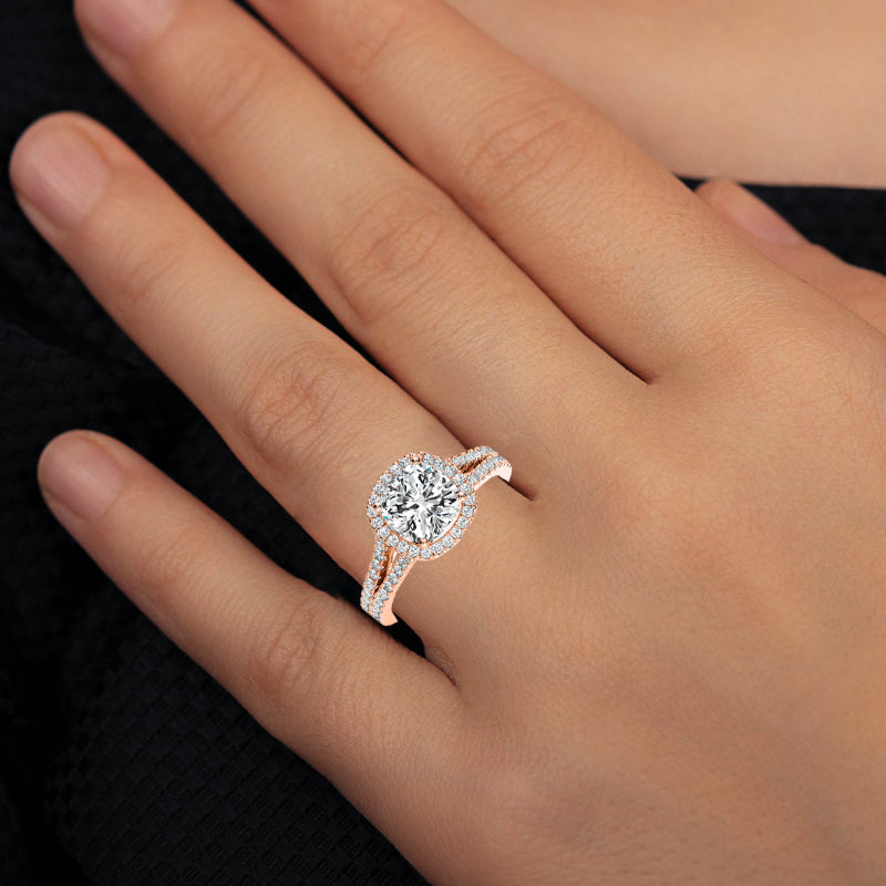 Silene Cushion Diamond Engagement Ring (Lab Grown Igi Cert) rosegold