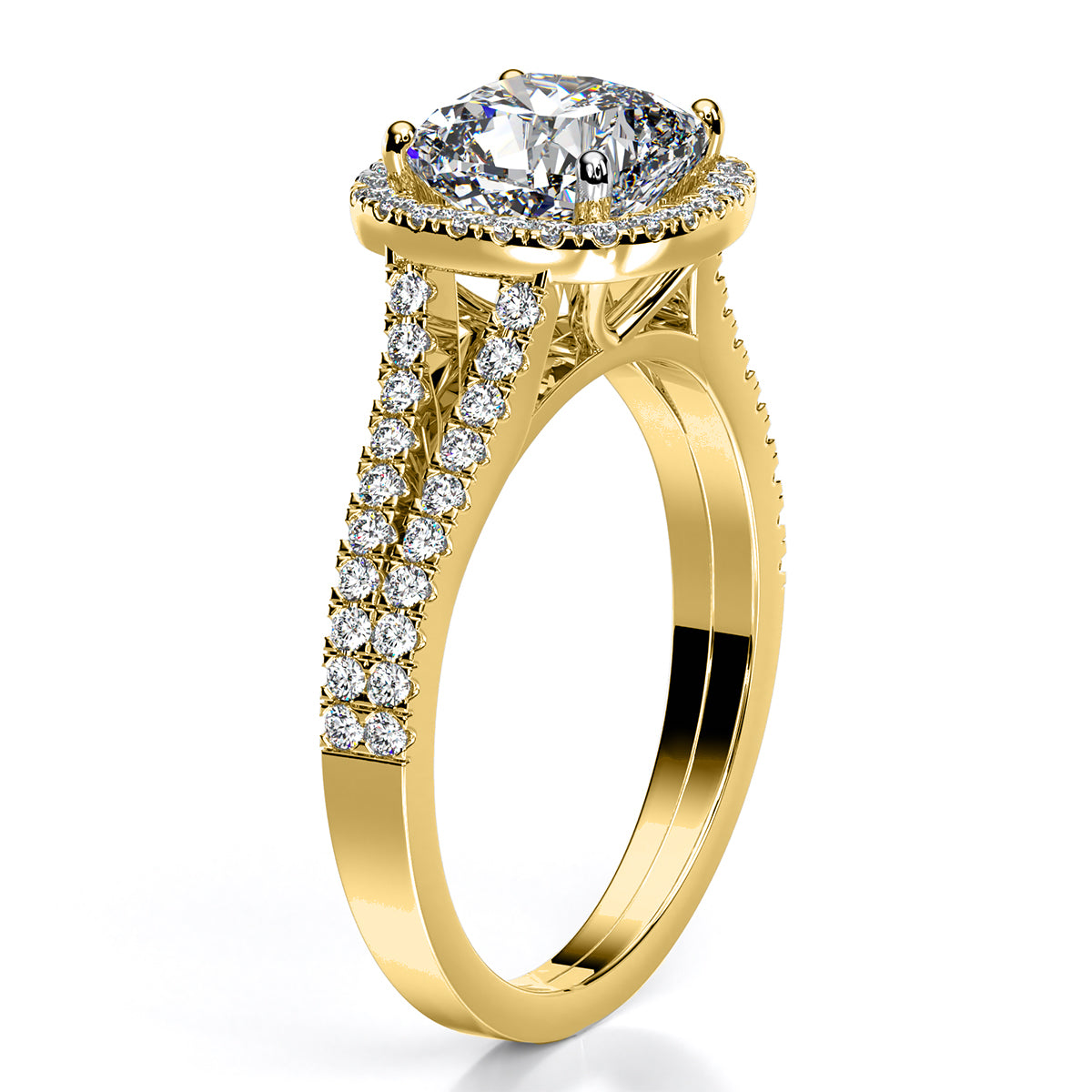 Silene Cushion Diamond Engagement Ring (Lab Grown Igi Cert) yellowgold