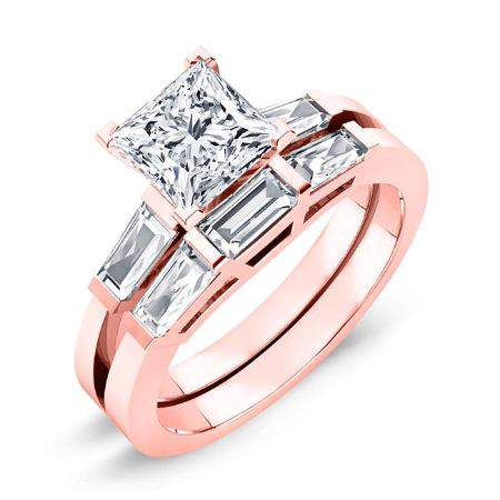Sorrel Diamond Matching Band Only (engagement Ring Not Included) For Ring With Princess Center rosegold