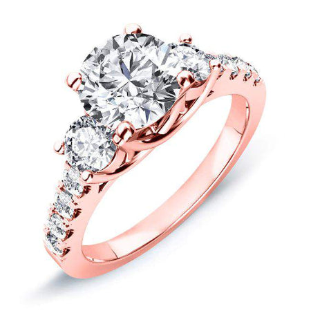 Primrose Round Moissanite Engagement Ring rosegold
