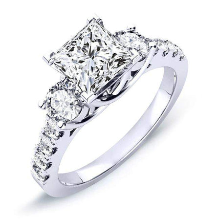 Primrose Princess Moissanite Engagement Ring whitegold