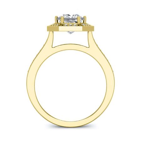 Anise Princess Moissanite Engagement Ring yellowgold