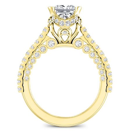 Garland Princess Moissanite Engagement Ring yellowgold