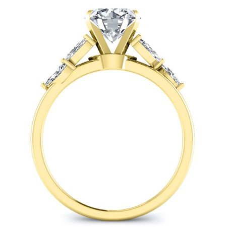 Wisteria Round Moissanite Engagement Ring yellowgold