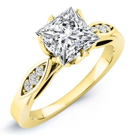 Pieris Diamond Matching Band Only (engagement Ring Not Included) For Ring With Princess Center yellowgold