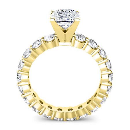 Rose Cushion Diamond Engagement Ring (Lab Grown Igi Cert) yellowgold