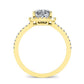 Bergenia Cushion Moissanite Engagement Ring yellowgold