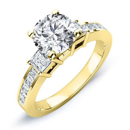 Yellow Bell Diamond Matching Band Only (engagement Ring Not Included) For Ring With Round Center yellowgold