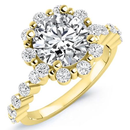 Privet Diamond Matching Band Only (engagement Ring Not Included) For Ring With Round Center yellowgold