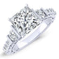 Belle Diamond Matching Band Only (engagement Ring Not Included) For Ring With Princess Center whitegold