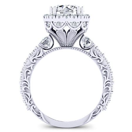 Canna Diamond Matching Band Only (engagement Ring Not Included) For Ring With Round Center whitegold