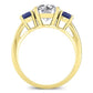 Fuschia Moissanite Matching Band Only (engagement Ring Not Included) For Ring With Round Center yellowgold