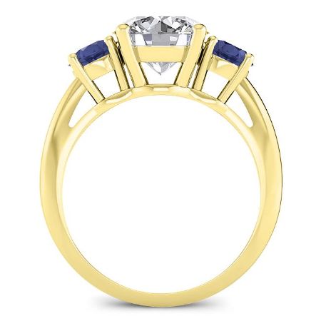 Fuschia Moissanite Matching Band Only (engagement Ring Not Included) For Ring With Round Center yellowgold
