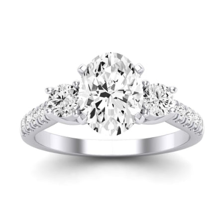 Primrose Diamond Matching Band Only ( Engagement Ring Not Included) For Ring With Oval Center whitegold