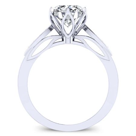 Pieris Diamond Matching Band Only (engagement Ring Not Included) For Ring With Round Center whitegold