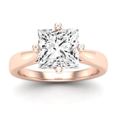 Gardenia Moissanite Matching Band Only (does Not Include Engagement Ring) For Ring With Princess Center rosegold