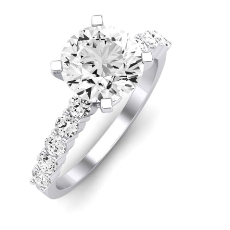 Magnolia Diamond Matching Band Only (does Not Include Engagement Ring) For Ring With Round Center whitegold