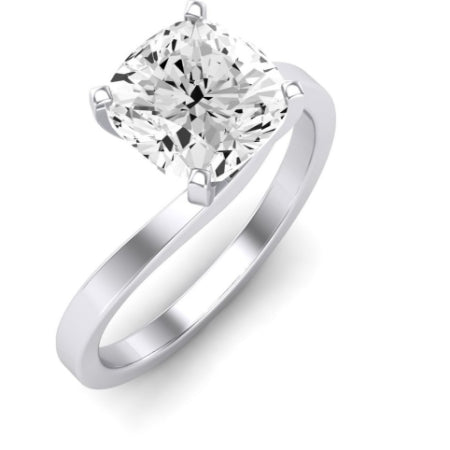 Zinnia Moissanite Matching Band Only ( Engagement Ring Not Included) For Ring With Cushion Center whitegold