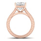 Edelweiss Moissanite Matching Band Only (does Not Include Engagement Ring) For Ring With Princess Center rosegold