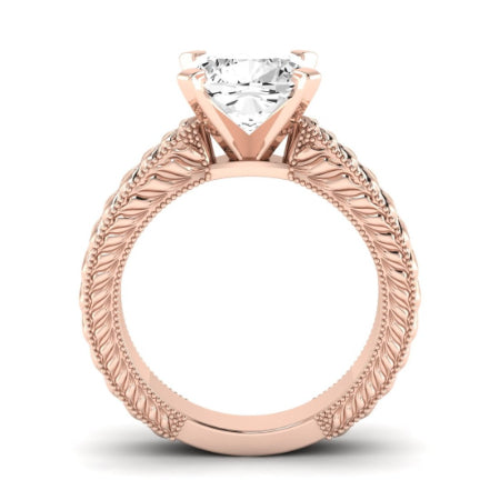 Azalea Moissanite Matching Band Only (does Not Include Engagement Ring) For Ring With Cushion Center rosegold