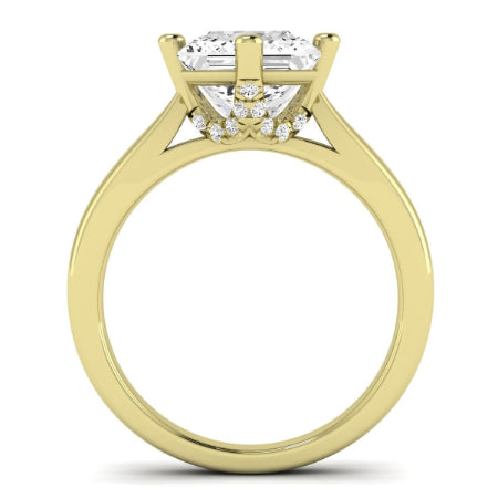 Gardenia Moissanite Matching Band Only (does Not Include Engagement Ring) For Ring With Princess Center yellowgold