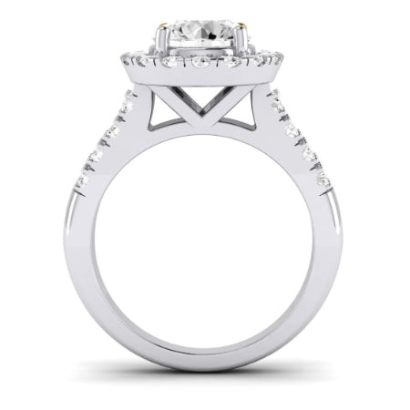 Velvet Diamond Matching Band Only (does Not Include Engagement Ring)  For Ring With Round Center whitegold