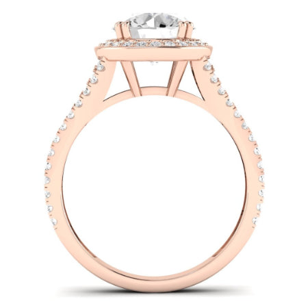 Tea Rose Diamond Matching Band Only (does Not Include Engagement Ring) For Ring With Round Center rosegold