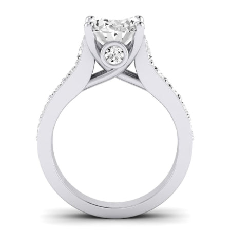 Calluna Moissanite Matching Band Only (does Not Include Engagement Ring) For Ring With Oval Center whitegold