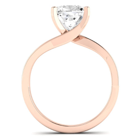 Zinnia Moissanite Matching Band Only ( Engagement Ring Not Included) For Ring With Cushion Center rosegold