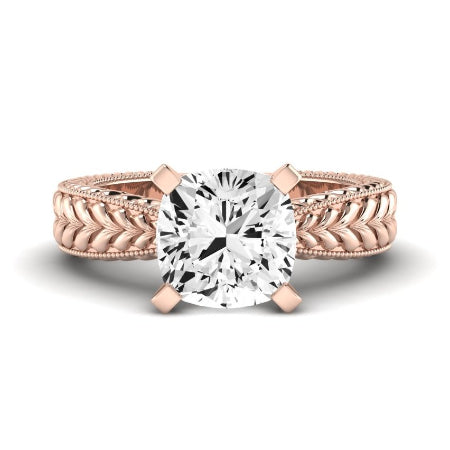 Azalea Moissanite Matching Band Only (does Not Include Engagement Ring) For Ring With Cushion Center rosegold