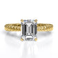 Azalea Emerald Moissanite Engagement Ring yellowgold