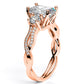 Bottlebrush Emerald Diamond Engagement Ring (Lab Grown Igi Cert) rosegold