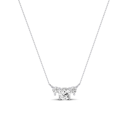 Spirea Cushion Cut Diamond Accented Necklace (Clarity Enhanced) whitegold