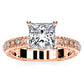 Carmel Princess Moissanite Engagement Ring rosegold