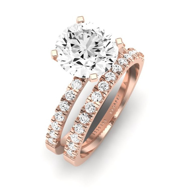 Dahlia Diamond Matching Band Only (engagement Ring Not Included) For Ring With Round Center rosegold