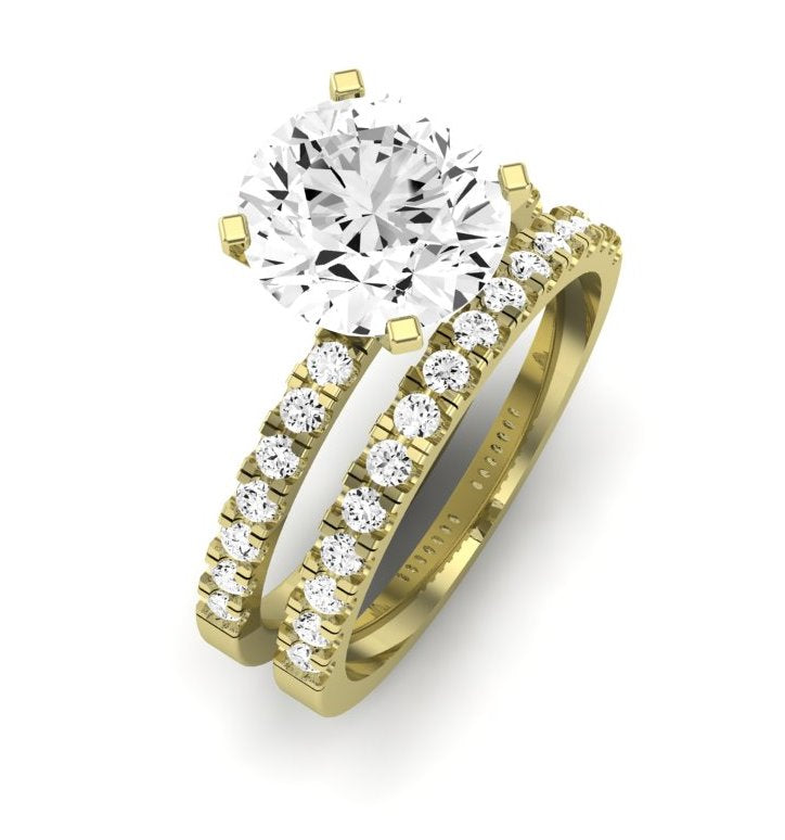 Dahlia Diamond Matching Band Only (engagement Ring Not Included) For Ring With Round Center yellowgold
