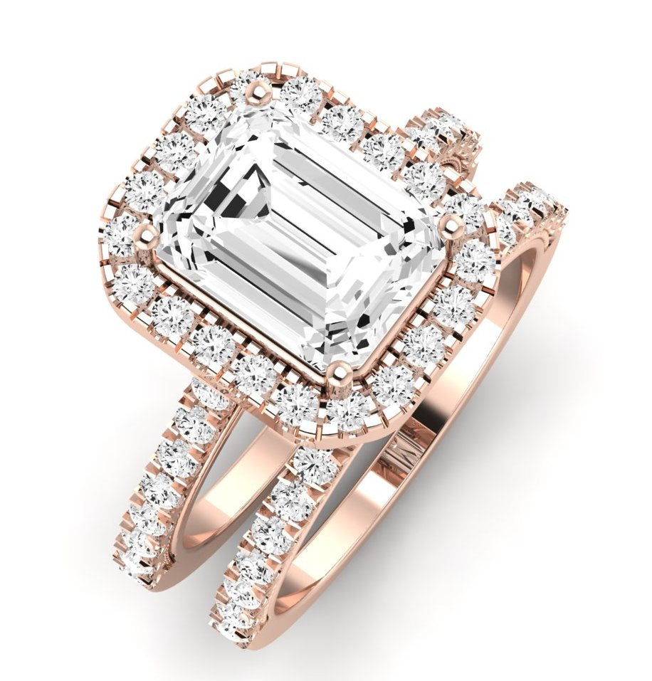 Florizel Diamond Matching Band Only (does Not Include Engagement Ring) For Ring With Emerald Center rosegold