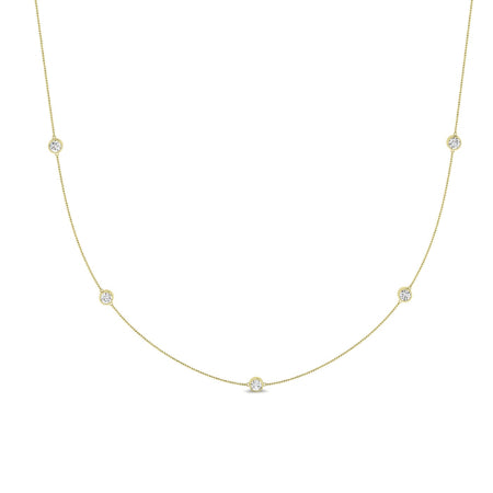 Vinca Strand Diamond Accented Necklace yellowgold