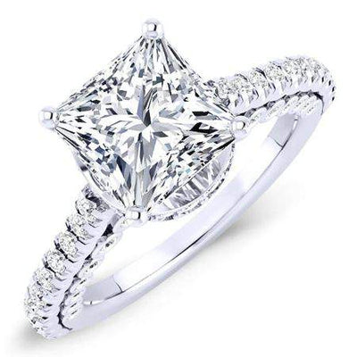 Garland Princess Moissanite Engagement Ring whitegold