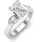 Hibiscus Emerald Moissanite Engagement Ring whitegold