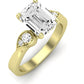 Hibiscus Emerald Moissanite Engagement Ring yellowgold