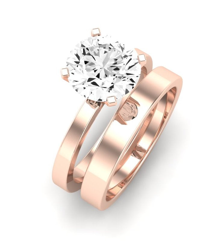 Lantana Moissanite Matching Band Only (engagement Ring Not Included) For Ring With Round Center rosegold