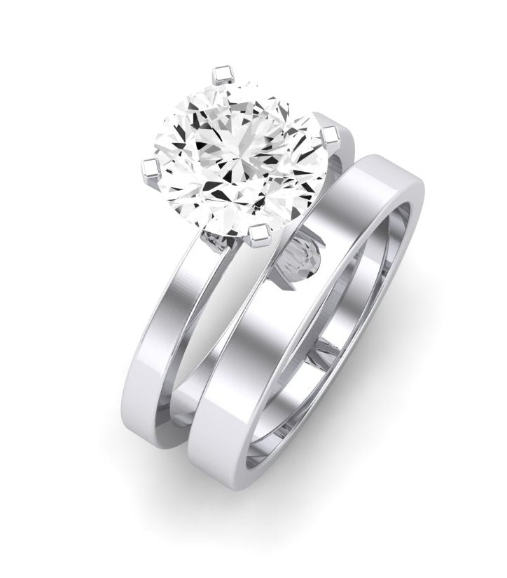 Lantana Moissanite Matching Band Only (engagement Ring Not Included) For Ring With Round Center whitegold