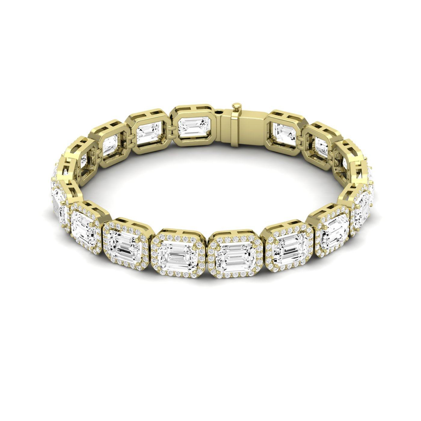 Delta Emerald Cut Diamond Bracelet (clarity Enhanced) yellowgold