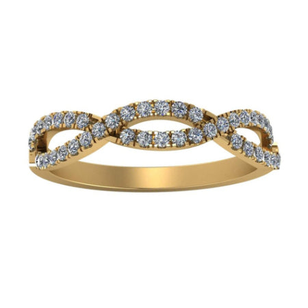 Derowen Infinity Trendy Moissanite Wedding Ring yellowgold
