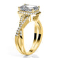 Moonflower Emerald Moissanite Engagement Ring yellowgold