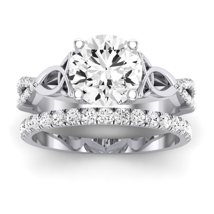 Pavonia Diamond Matching Band Only (does Not Include Engagement Ring)  For Ring With Round Center whitegold