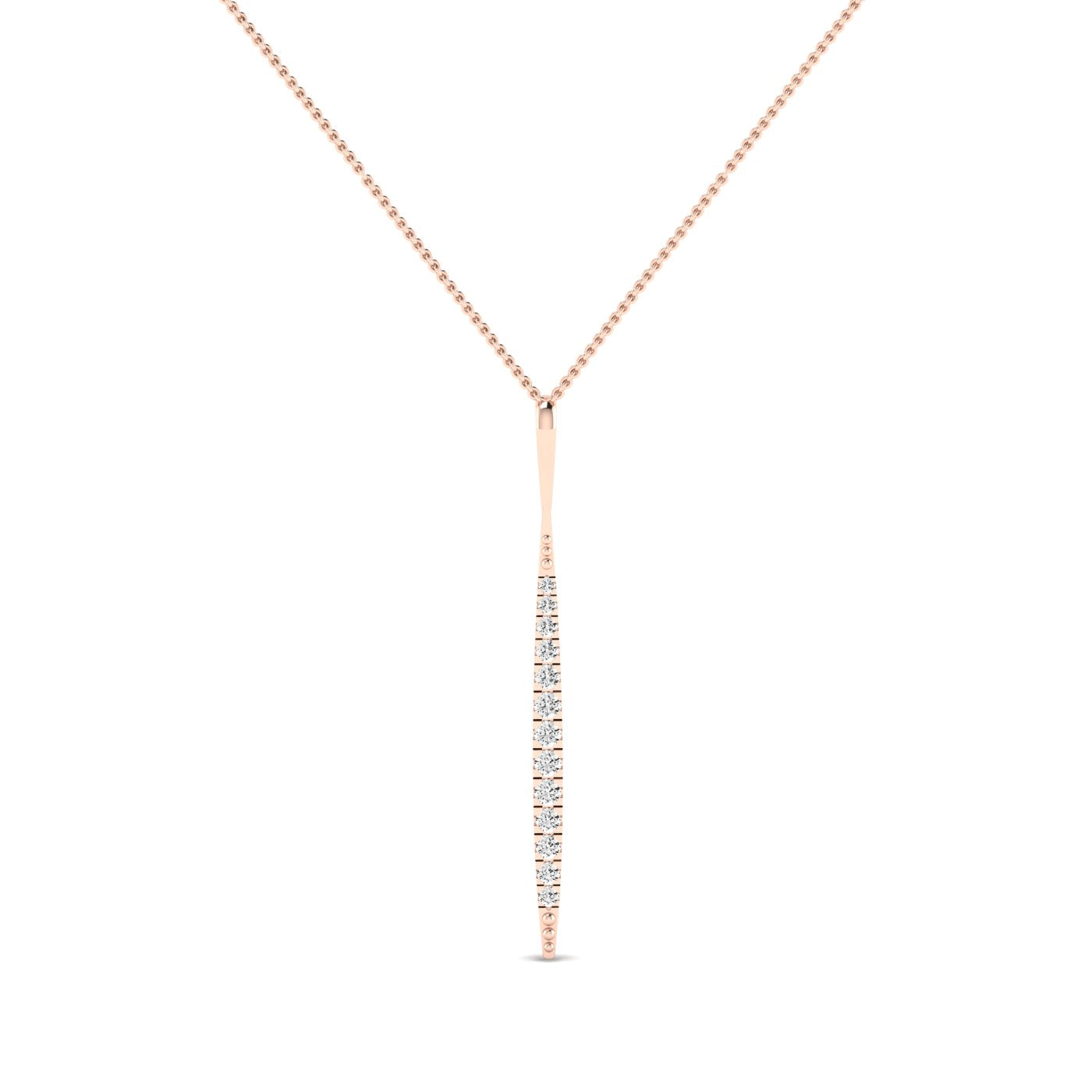 Cheer Tapering Moissanite Accented Necklace rosegold
