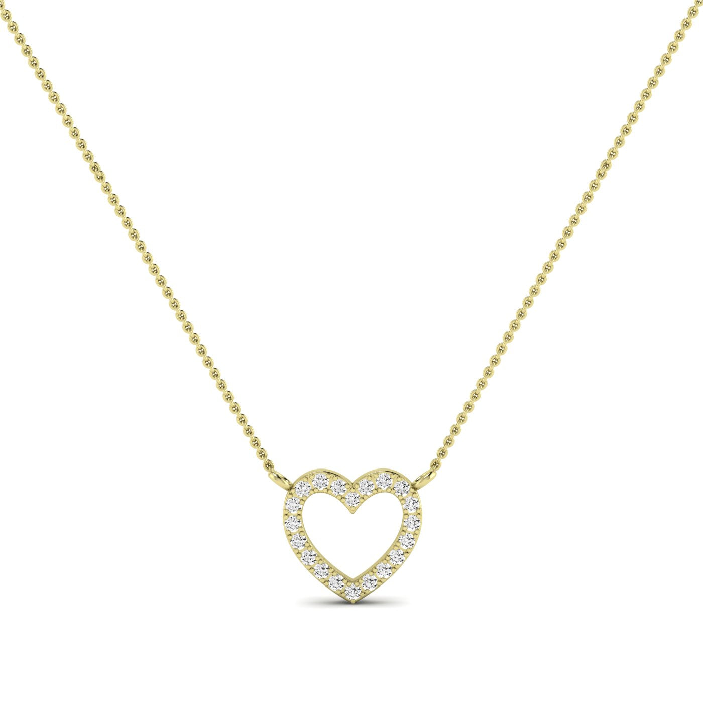 Clementine Heart Shaped Moissanite Accented Necklace yellowgold